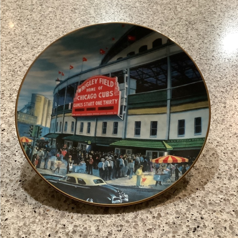 Chicago Cubs Vintage Collector Plate Wrigley Field by David Henderson